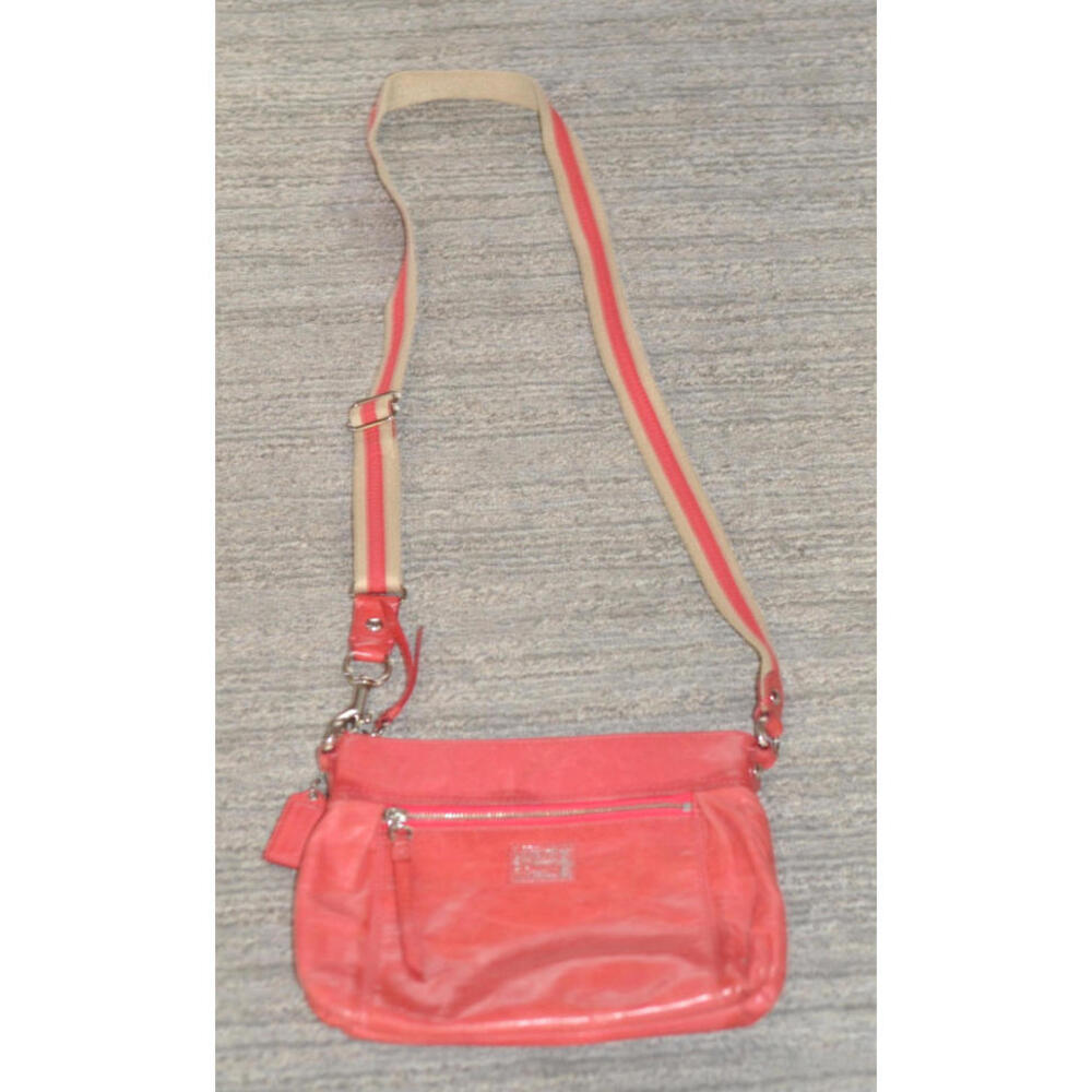 Coach Poppy Pink Purse Small Leather Used Good Condition
